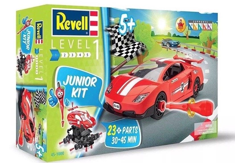 Revell Junior Red Race Car Model Kit Age 5+ New