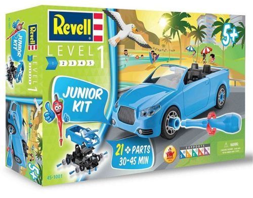 Revell Junior Kit Blue Roadster Convertible Kids Car Model 21pcs New