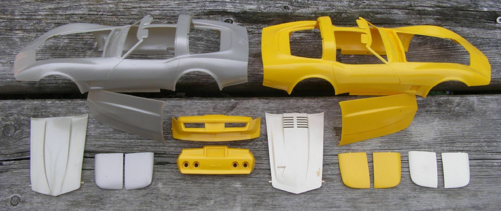 1/20 Monogram Corvette  Junk Yard Bodies Hoods Windows Junkyard Chevrolet 1980?