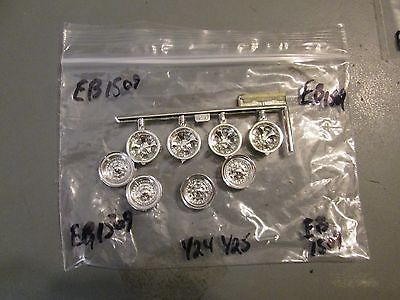 Eight (8) Chrome Wheels no backs 1/24/25 scale (parts only)  Package #EB1509