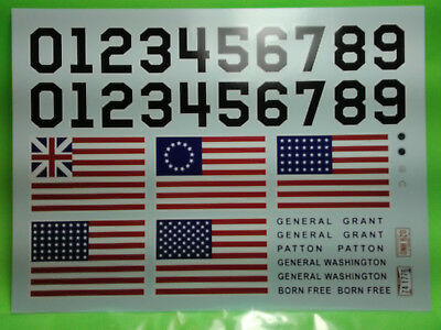 1969 Dodge Charger General Lee 1/25 waterslide decal sheet American flag USA lot