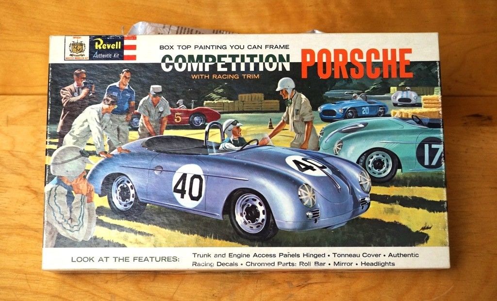 Vintage Revell Porsche Competition Racer 1:25 Scale Model Kit - 1961 Litho USA