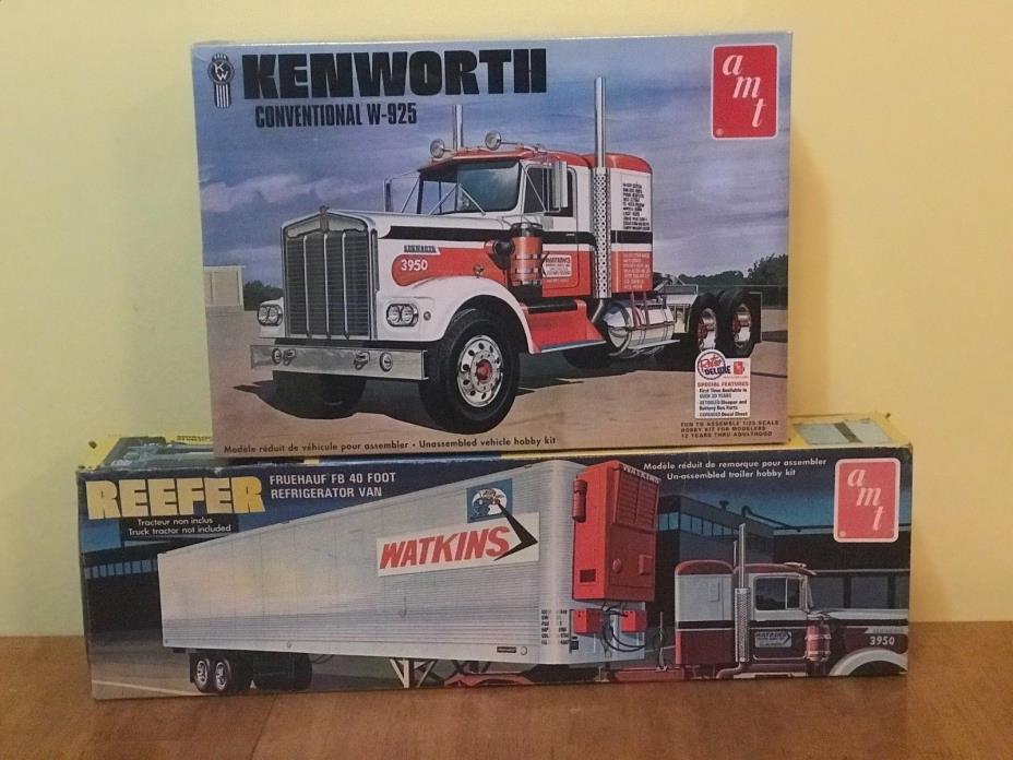 AMT 1/25 Kenworth Conventional W-925 and AMT 1/25 Watkins Refer Trailer