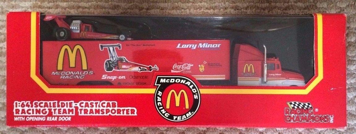 1992 McDonald's 1:64 Racing Team Truck & Dragster Car   Larry Minor Diecast NEW