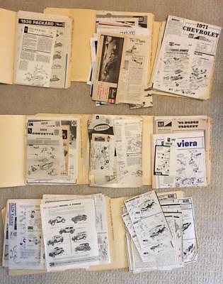 100s pieces Vintage Model Car Instruction Books 50s & 60s