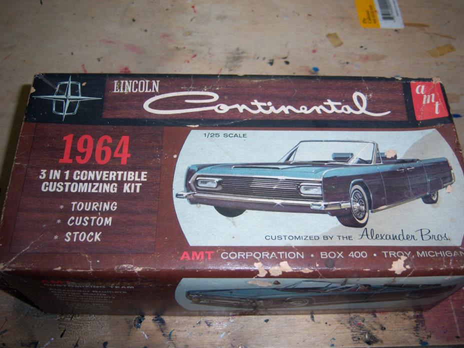 AMT 1964 Lincoln Continental model box and lid only.