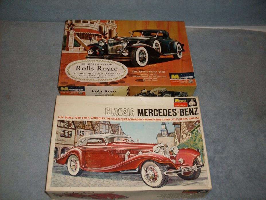 Vintage Monogram Empty Boxes + Plus Mercedes & Rolls Royce 1965 & 1966