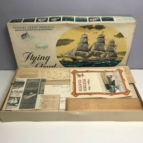Flying Cloud Scientific Wood Clipper Ship Model Kit 167 New In Worn VTG Box Rare