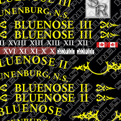 Bluenose & Bluenose II, Hi-Resolution Decal Patterns!, (7) .JPG files, via email