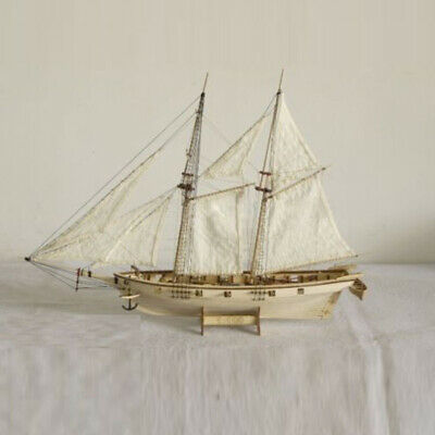 1:100 Scale Mini Wooden Sailboat Ship Kit Boat Toy Gift DIY Model Decoration DEN