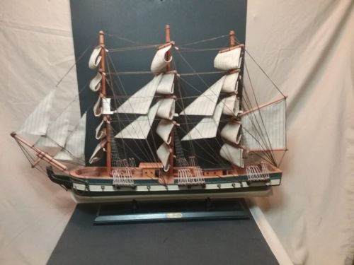 Vintage US Constitution Hand Made Wooden Ship