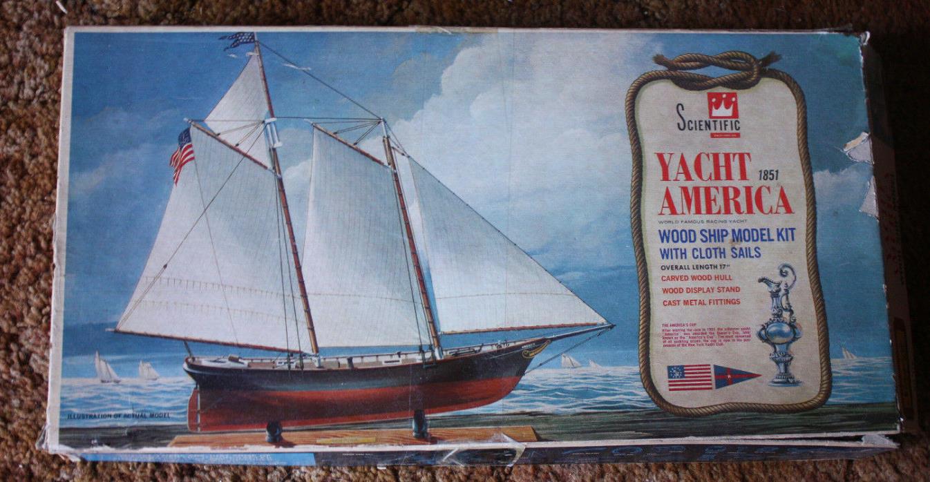 1851 Yacht America wood ship model kit Scientific Models INCOMPLETE GOOD 4 PARTS