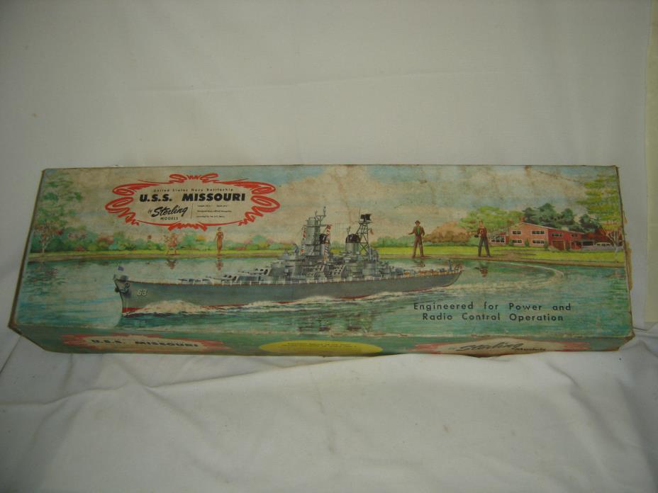 Vintage Sterling USS Missouri Wood Ship Kit Engineered for Radio Power