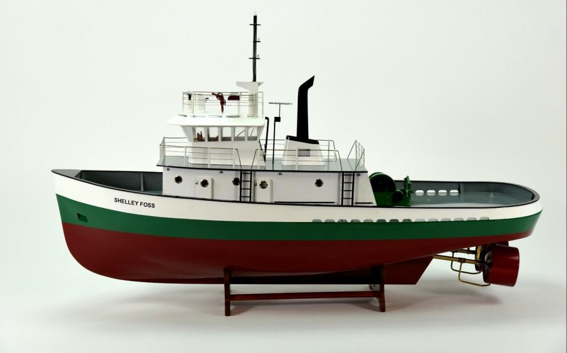Shelley Foss Tugboat Vessel Handmade Wooden Boat Model 36