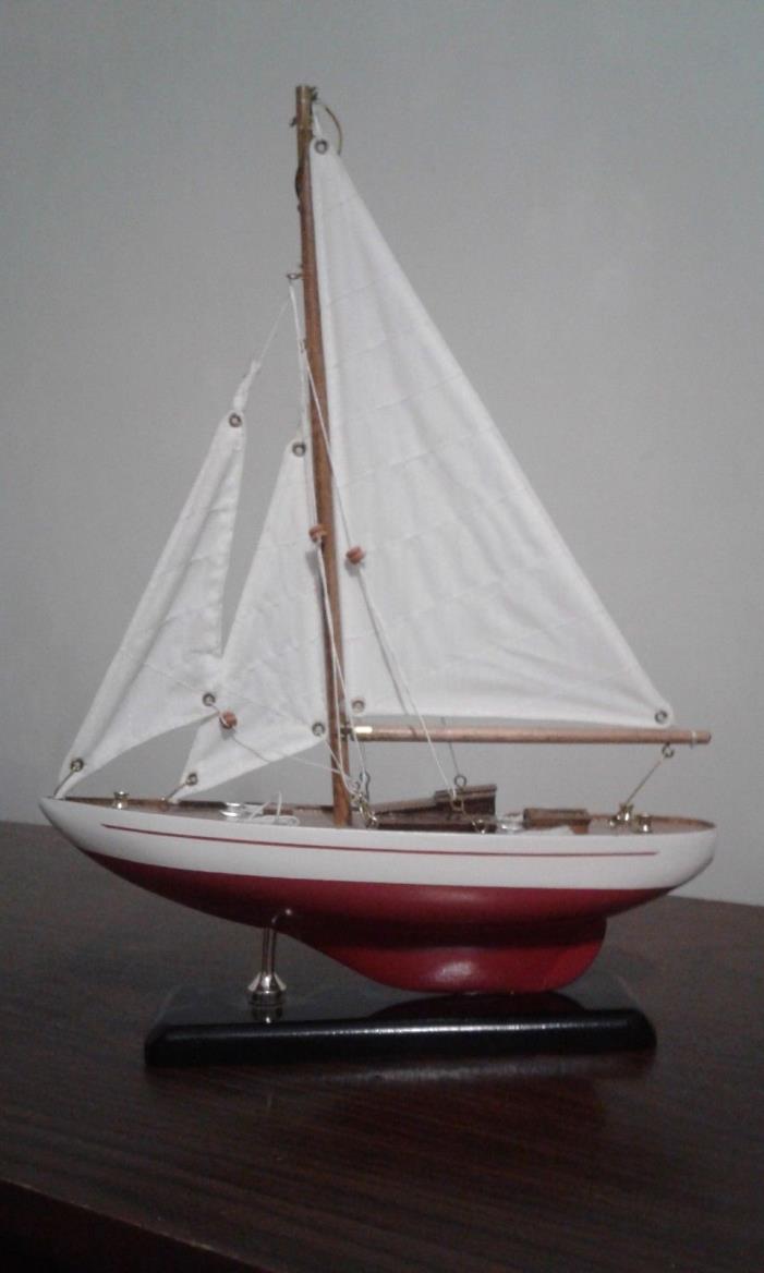 Small Wooden Sailboat model- Nautical home Decor