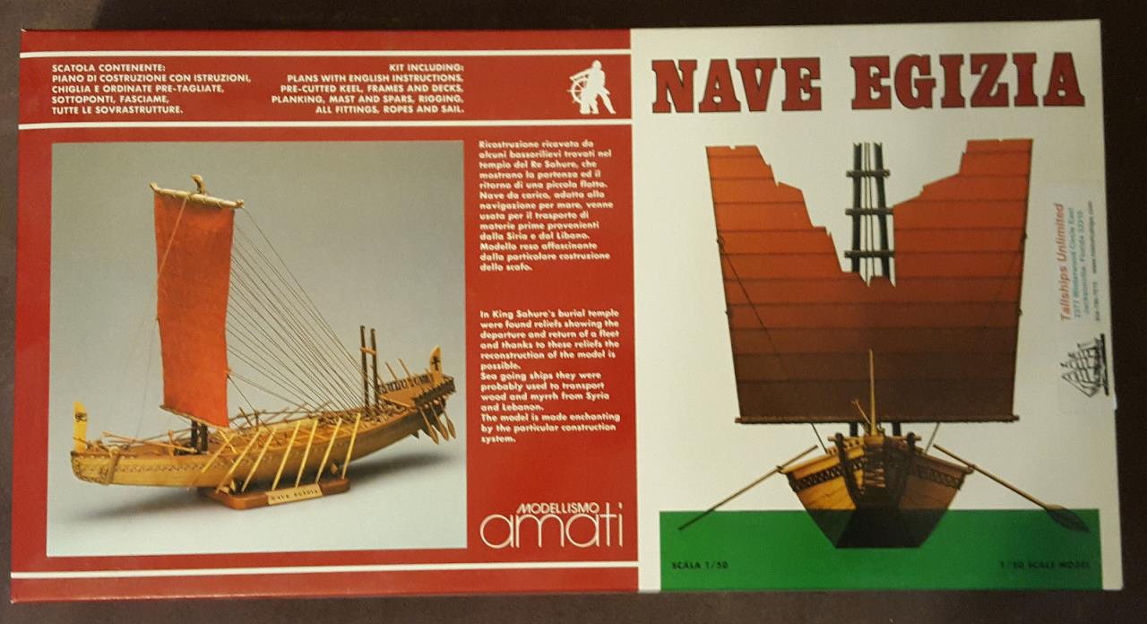 Amati Egyptian Boat Nave Egizia 1:50 Scale Wood/Brass Ship Model Kit