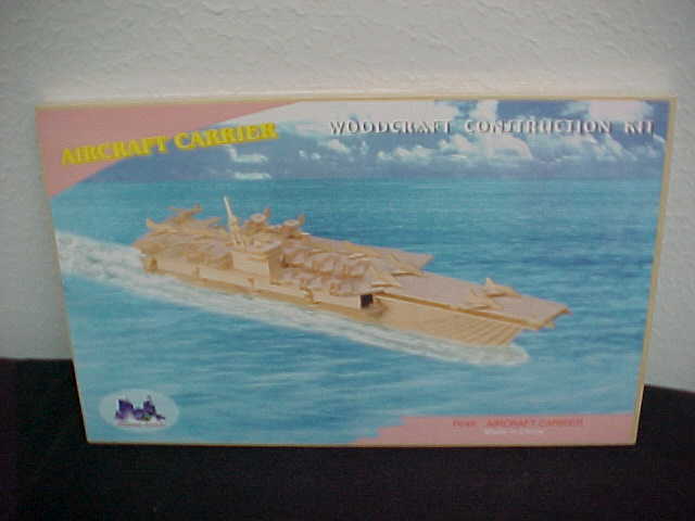 Aircraft Carrier Woodcraft Construction Kit P048 Human Article New Sealed