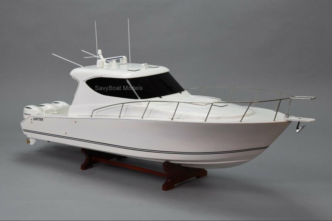 Jupiter 41 Sport Bridge Yacht Handmade Wooden Boat Model 35