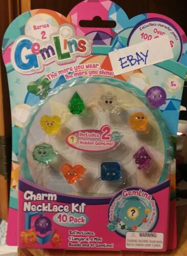 Series 2 Gemlins  Charm Necklace Kit - 1 Lanyard, 8 Mini Beads & 10 Gemlins