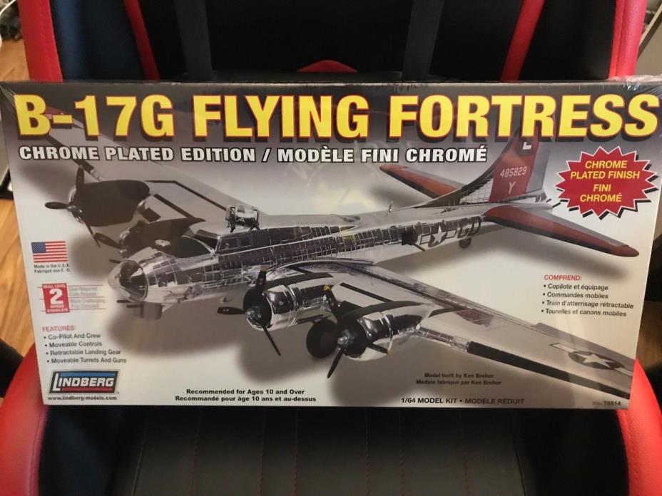 Lindberg 1/64 B-17G Flying Fortress Model Kit Chrome Plated Edition 70514