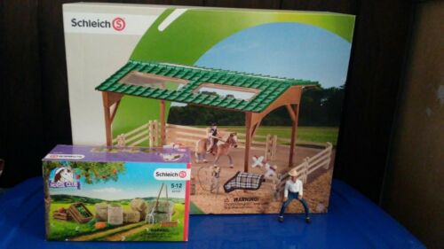 SCHLEICH animals and FARM LIFE HORSE RIDING ARENA nib