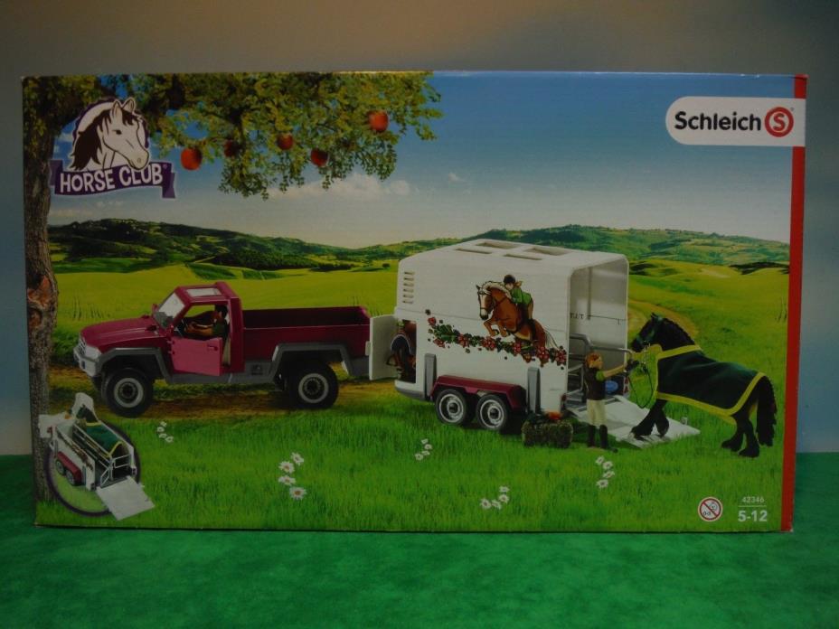 SCHLEICH HORSE CLUB PICKUP TRUCK WITH HORSE TRAILER & ACCESSORIES #42346  *NEW*