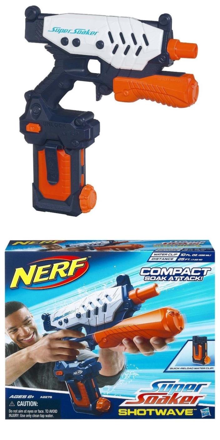 NERF Super Soaker Shotwave Hasbro Compact Soak Attack Ages 6+ Water Clip A2279