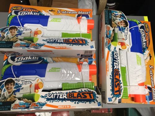 3 Nerf Super Soaker Scatter Blast 5-Stream Blast 22oz Capacity Hasbro NEW
