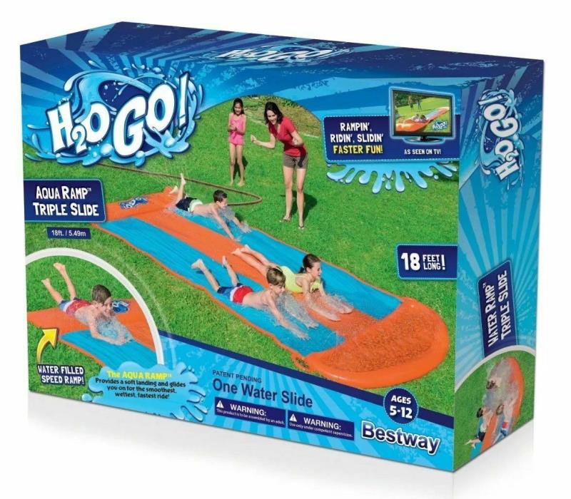 Bestway 52200E H2O Go Water Slide, Triple Lane