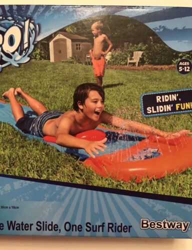 H2O Go Single Water Slide With Inflatable Drench Pool 18’ Slip And Slid New!