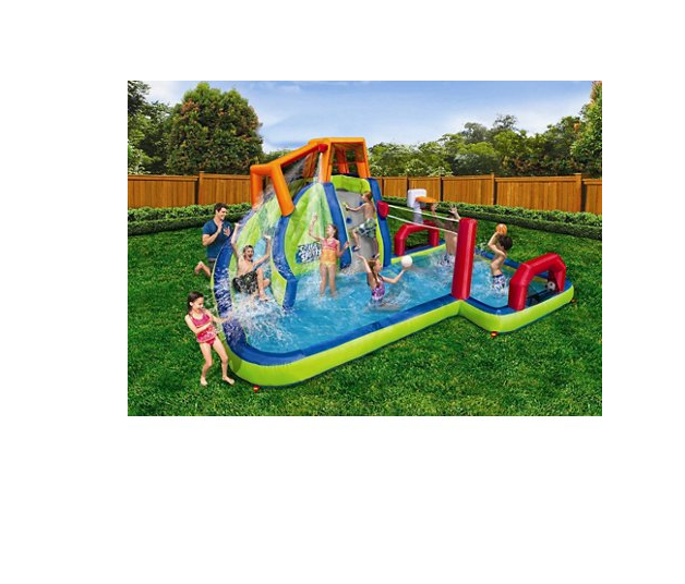 New Banzai Aqua Sports Water Park Inflatable Slide Splash Pool Backyard Fun