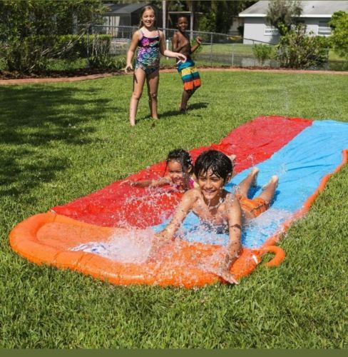 H2OGO! Water Slide Long 18ft Double Slider Kids Toy Mat Splash Garden Outdoor