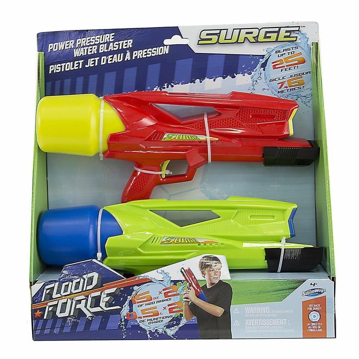 SwimWays Flood Force Surge, 2 Pack (Red & Green) Up to 25ft!