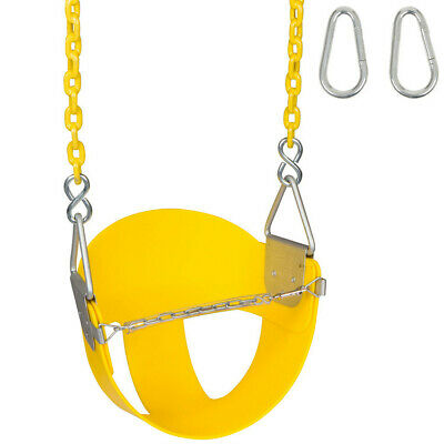 Swing Set Stuff Highback Half Swing Seat with Chains and Hooks Yellow 96.5