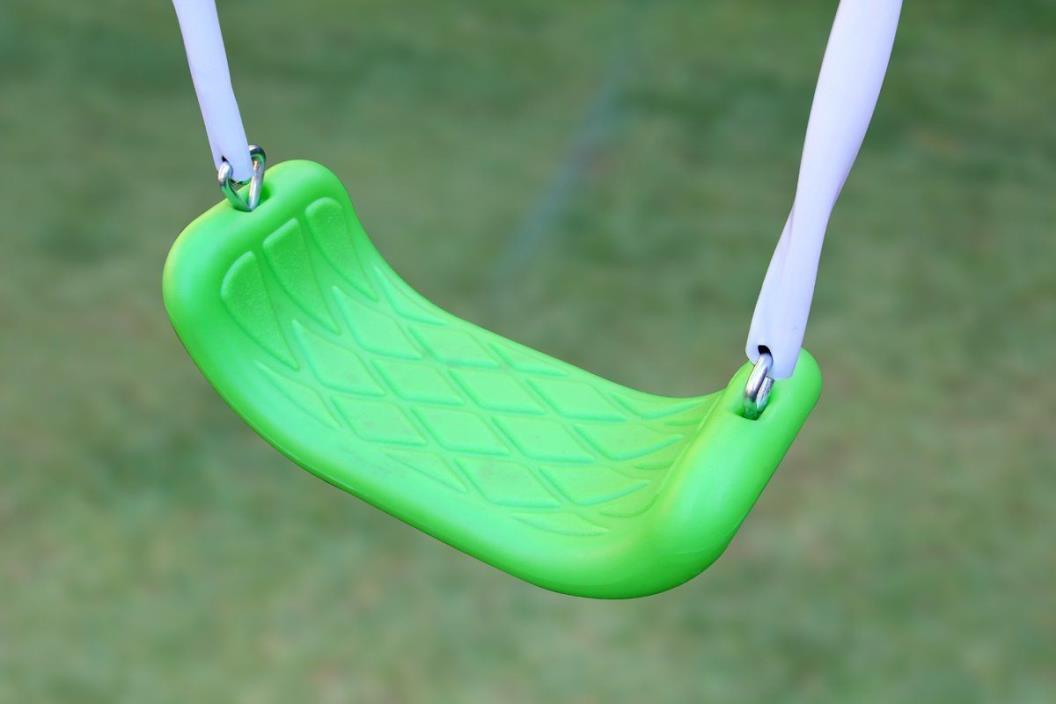 Sierra Vista Outside-Metal & Plastic Slide-Swing Set With Trapeze Rings