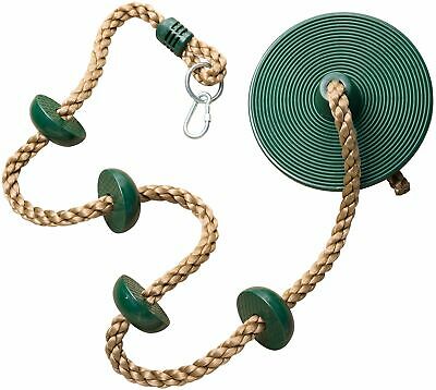 Jungle Gym Kingdom Climbing Rope with Platforms and Disc Swing Seat Green - P...