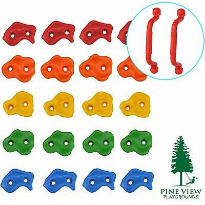 Pine View Playgrounds Kids Premium Rock Climbing Holds with Safety Handles | ...