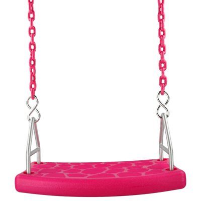 Swing Set Stuff Flat Swing Seat with Uncoated Chain Pink