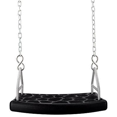 Swing Set Stuff Flat Swing Seat with Uncoated Chain Black