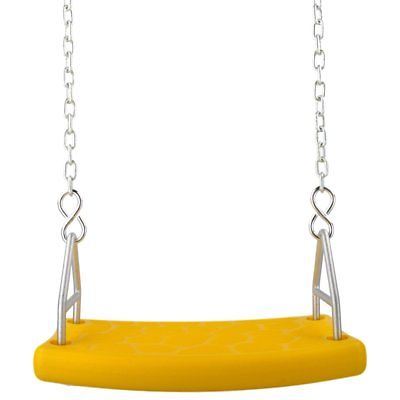 Swing Set Stuff Flat Swing Seat with Uncoated Chain Yellow