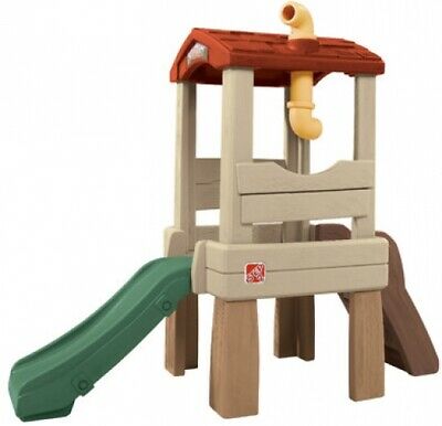 Shingled Tree House Kids Climber Slide Slightly Elevated Play Set Backyard Games
