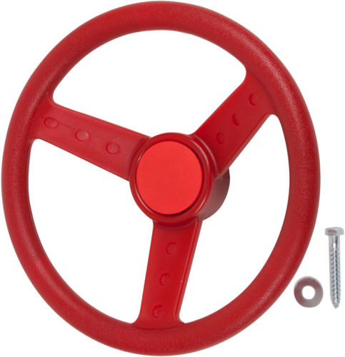 SWING SET STUFF DELUXE STEERING WHEEL RED outside playground fort accessory 0002