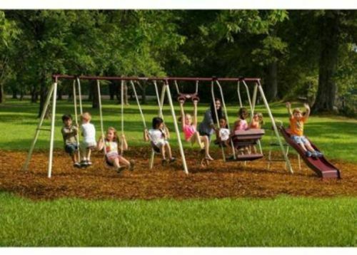 Backyard Swing Set Slide Wood Outdoor Playground Girl Boy Playset Kid Child Fun