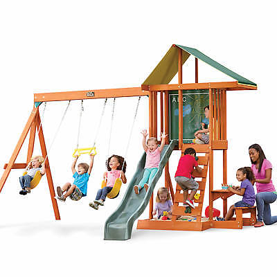 Brand NEW KidKraft Springfield II Wooden Swing Set SW-F24017