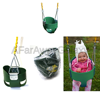 Eastern Jungle Gym Heavy-Duty High Back Full Bucket Toddler Swing Seat with C...