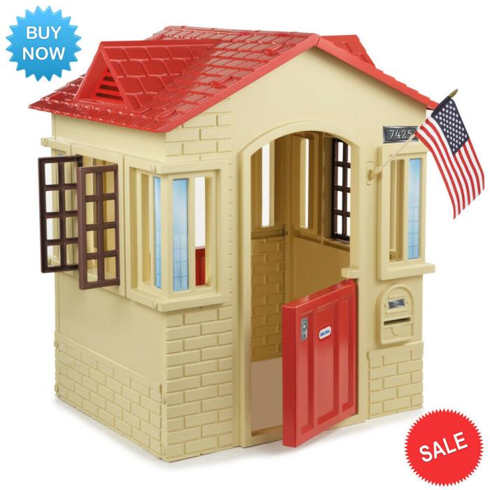 Little Tikes Tan Cape Cottage Beautiful Stylish And Fun Playhouse For Young Kids