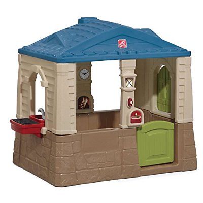 Durable Playhouse Happy Home Cottage  Grill Kids Playhouse, Blue