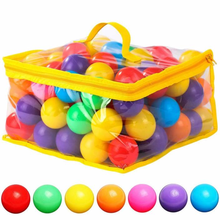 120 Count 7 Colors Free BPA Free Crush Proof Plastic Balls for Ball Pit Balls fo