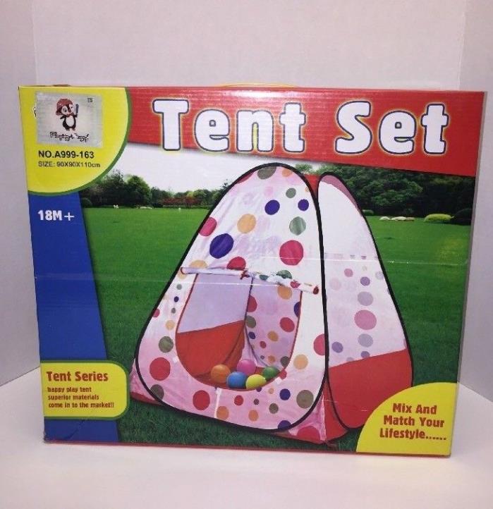 NEW Kids Playhouse Tent Set Indoor Outdoor Children Playing Dome w/ Balls Age 3+