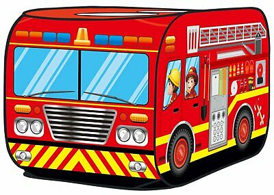 Kiddie Play Fire Truck Pop Up Play Tent for Kids